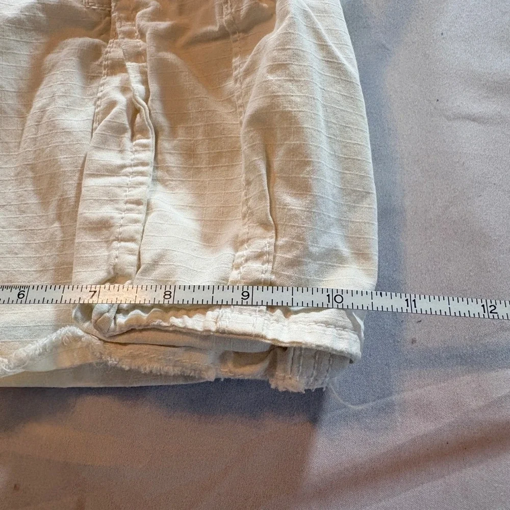 American Eagle Cargo Shorts Mens 26 Cream Ripstop Cotton Utility Casual Pockets